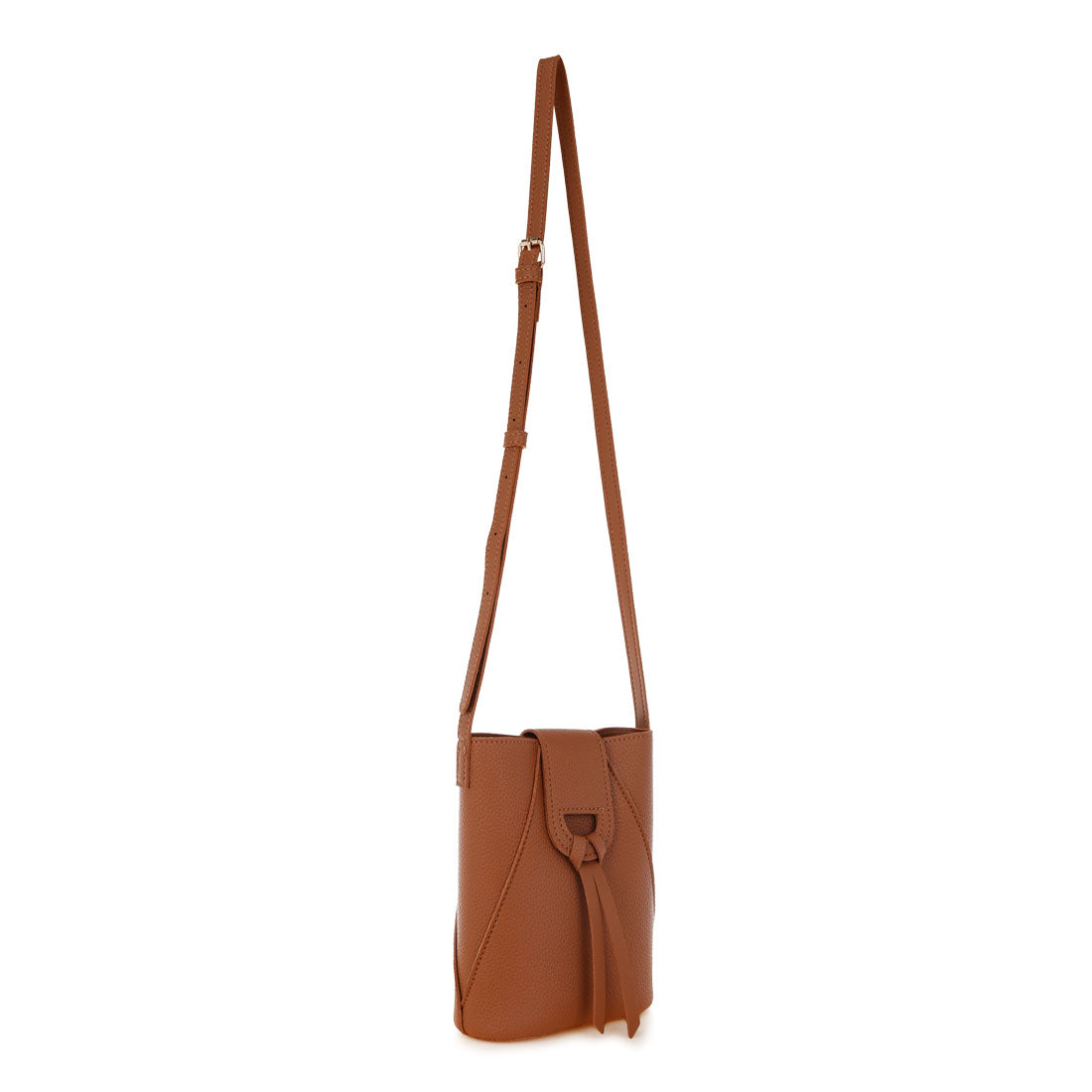 flap closure sling bag#color_tan

