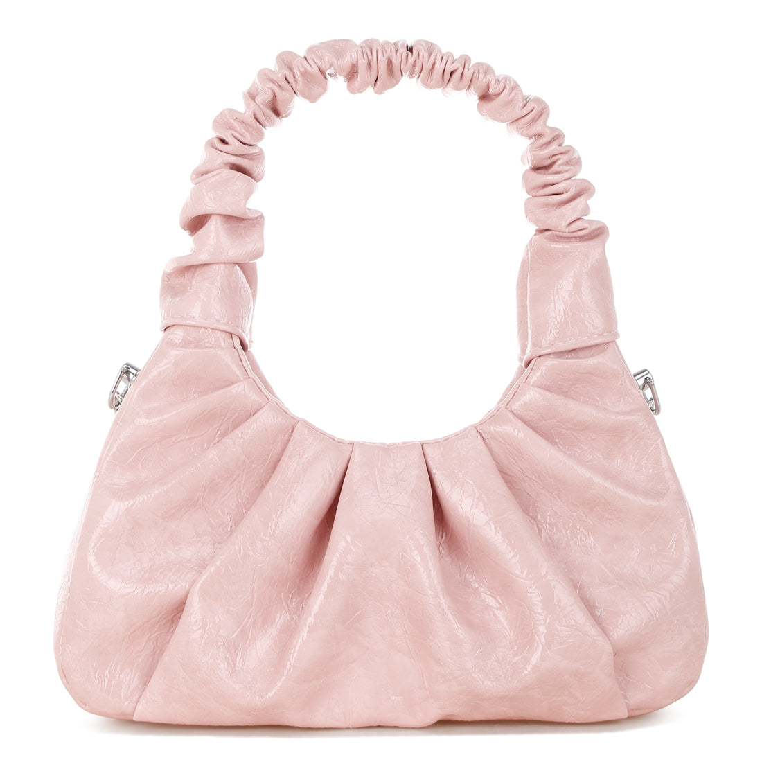 ruched handle crossbody bag#color_pink