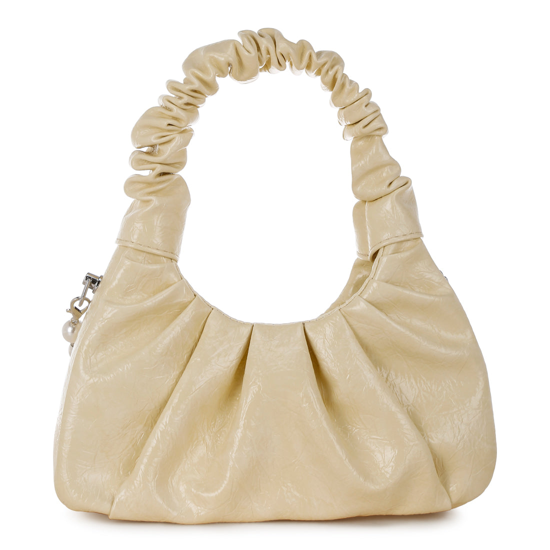 ruched handle crossbody bag#color_yellow