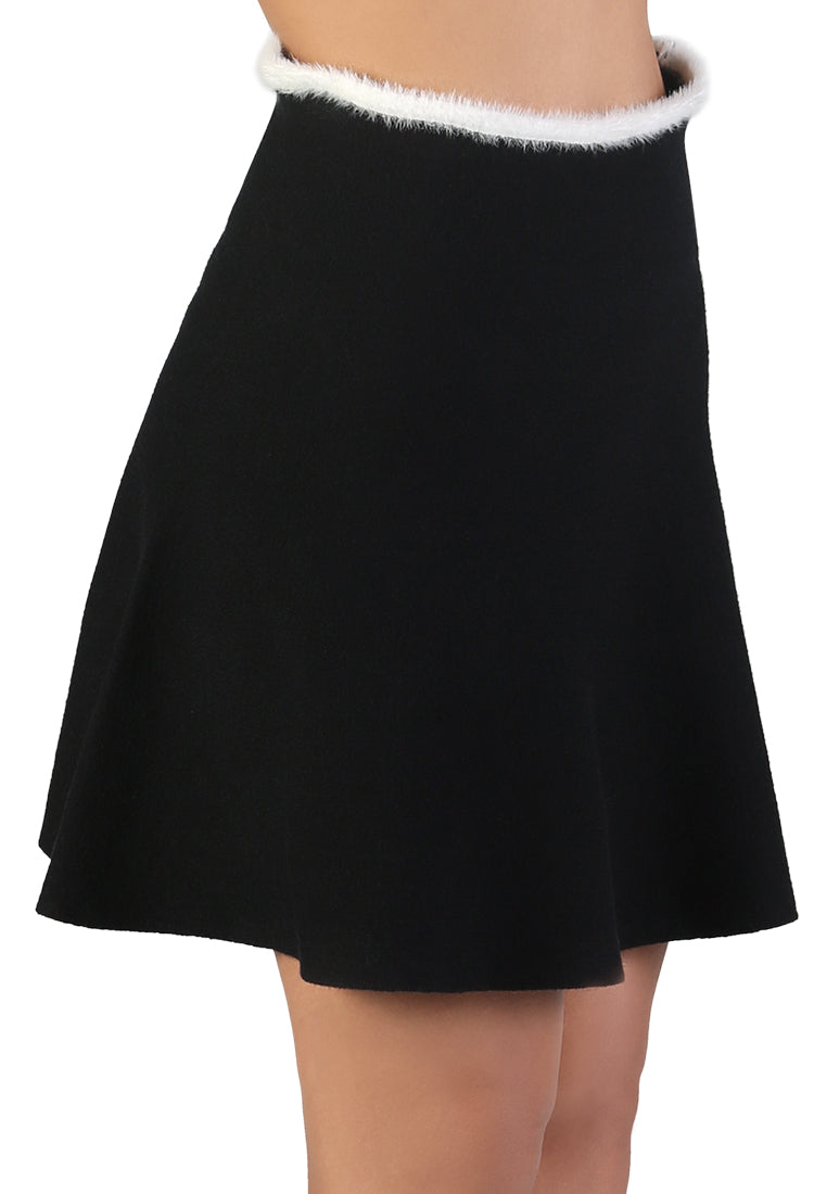 Black Casual Knit Skirt