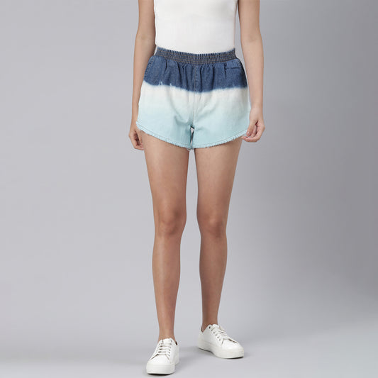 Multicolor Tie Dye Denim Shorts