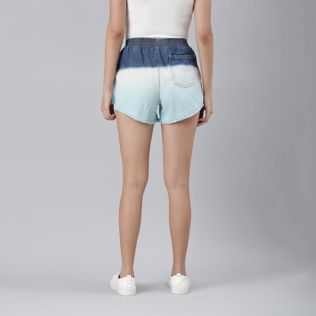 Multicolor Tie Dye Denim Shorts