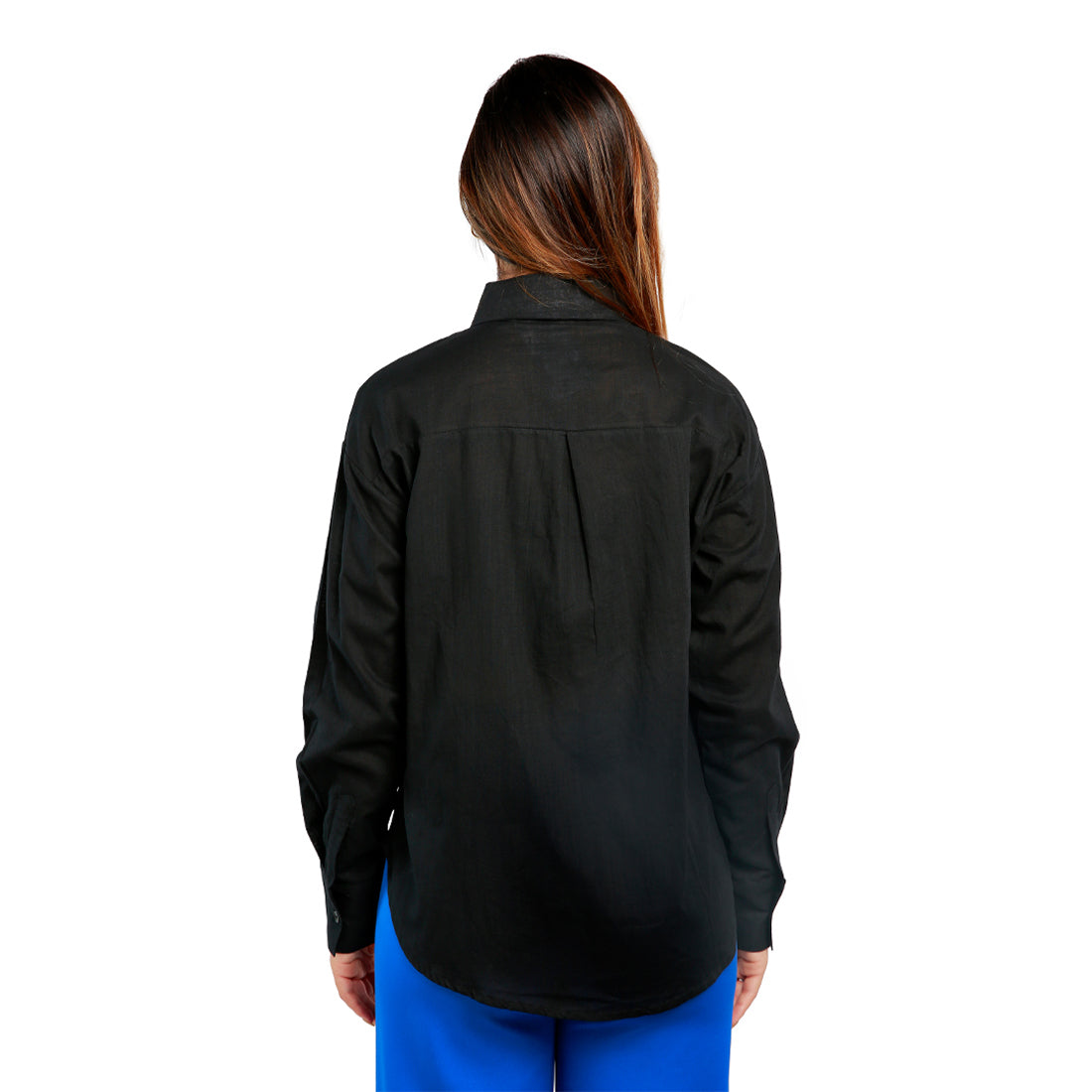 basic cotton collared shirt#color_black