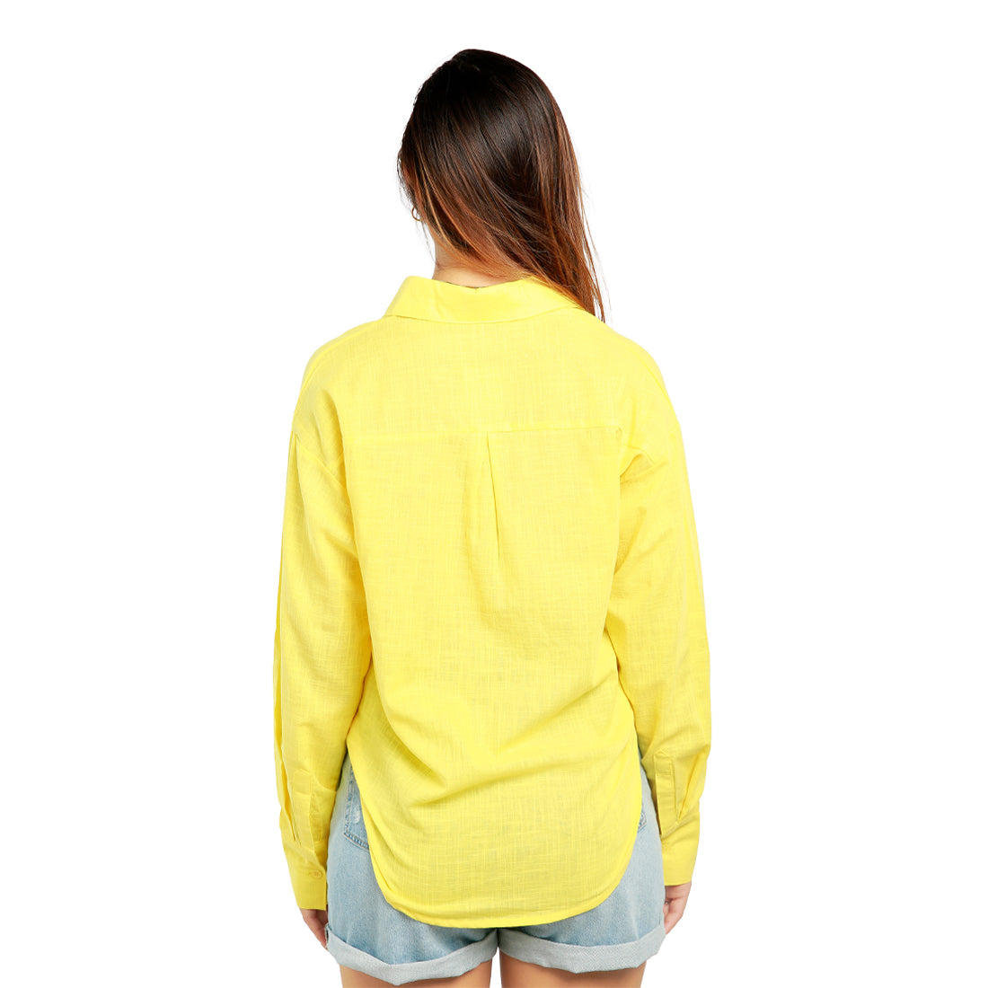 basic cotton collared shirt#color_yellow
