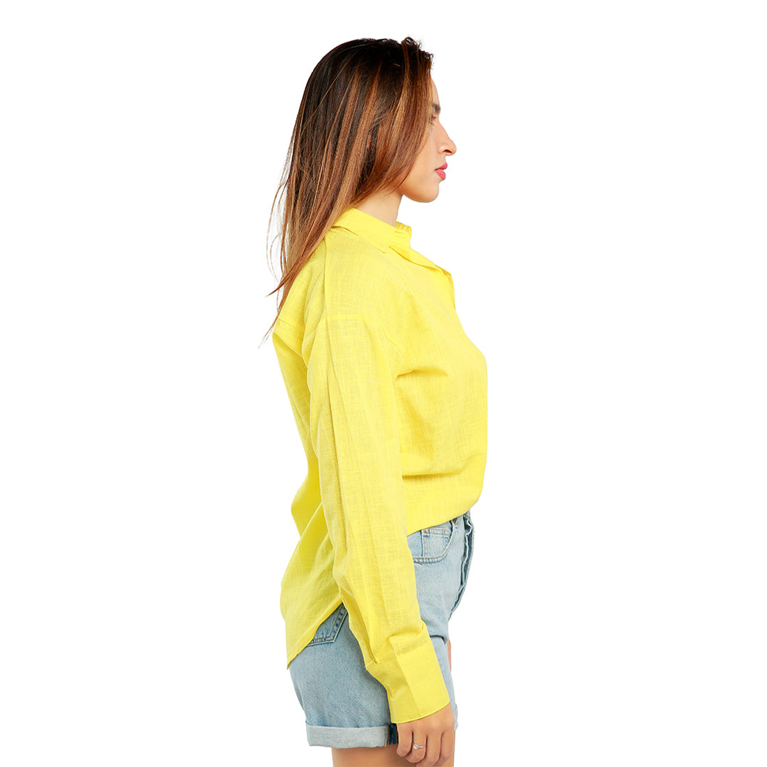 basic cotton collared shirt#color_yellow