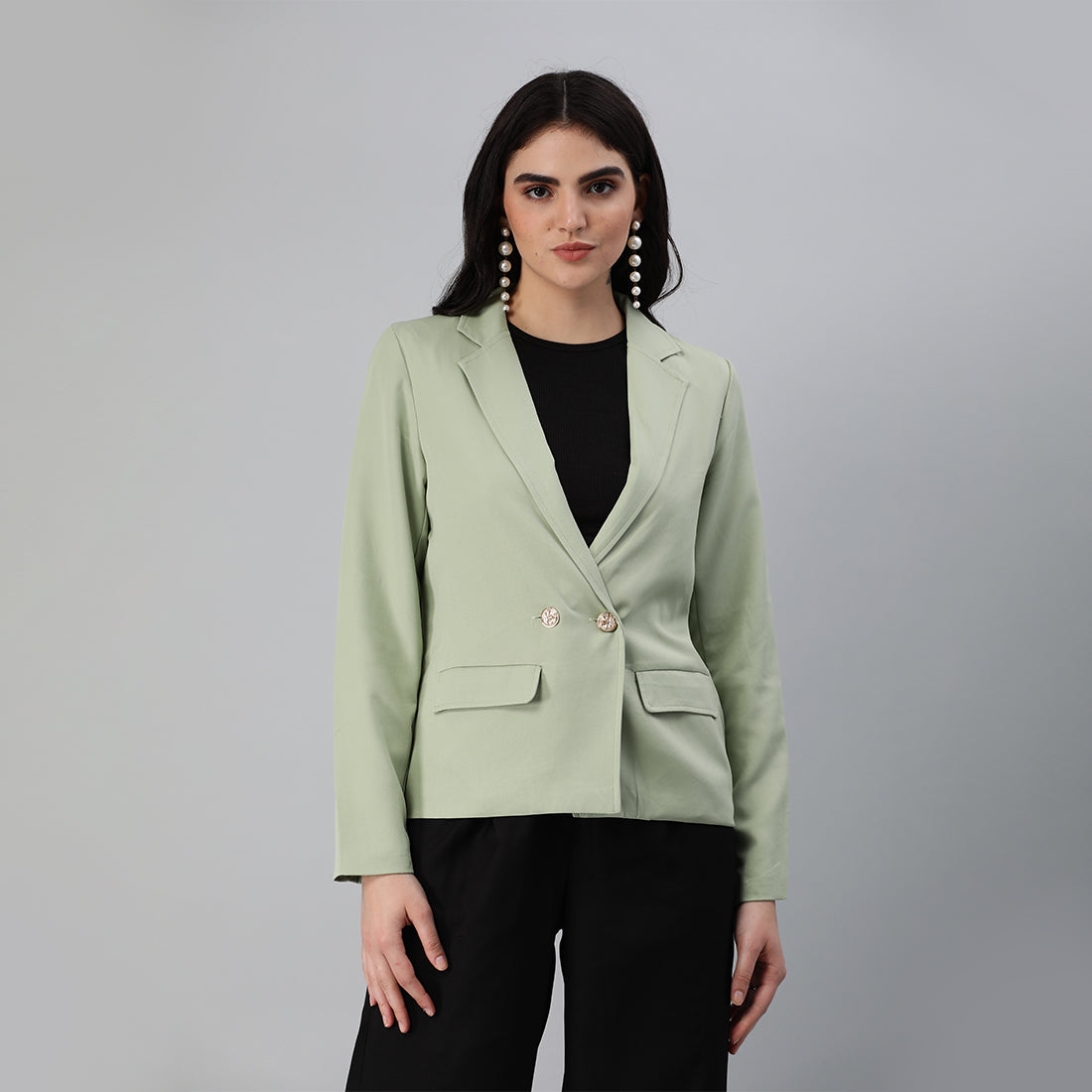casual blazer jacket#color_mint-green