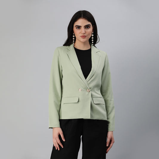 casual blazer jacket#color_mint-green