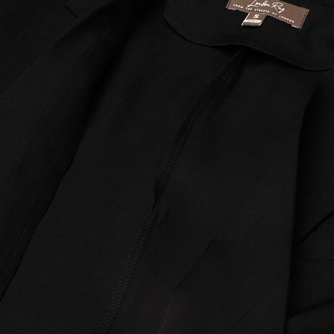 short sleeved cropped blazer jacket#color_black