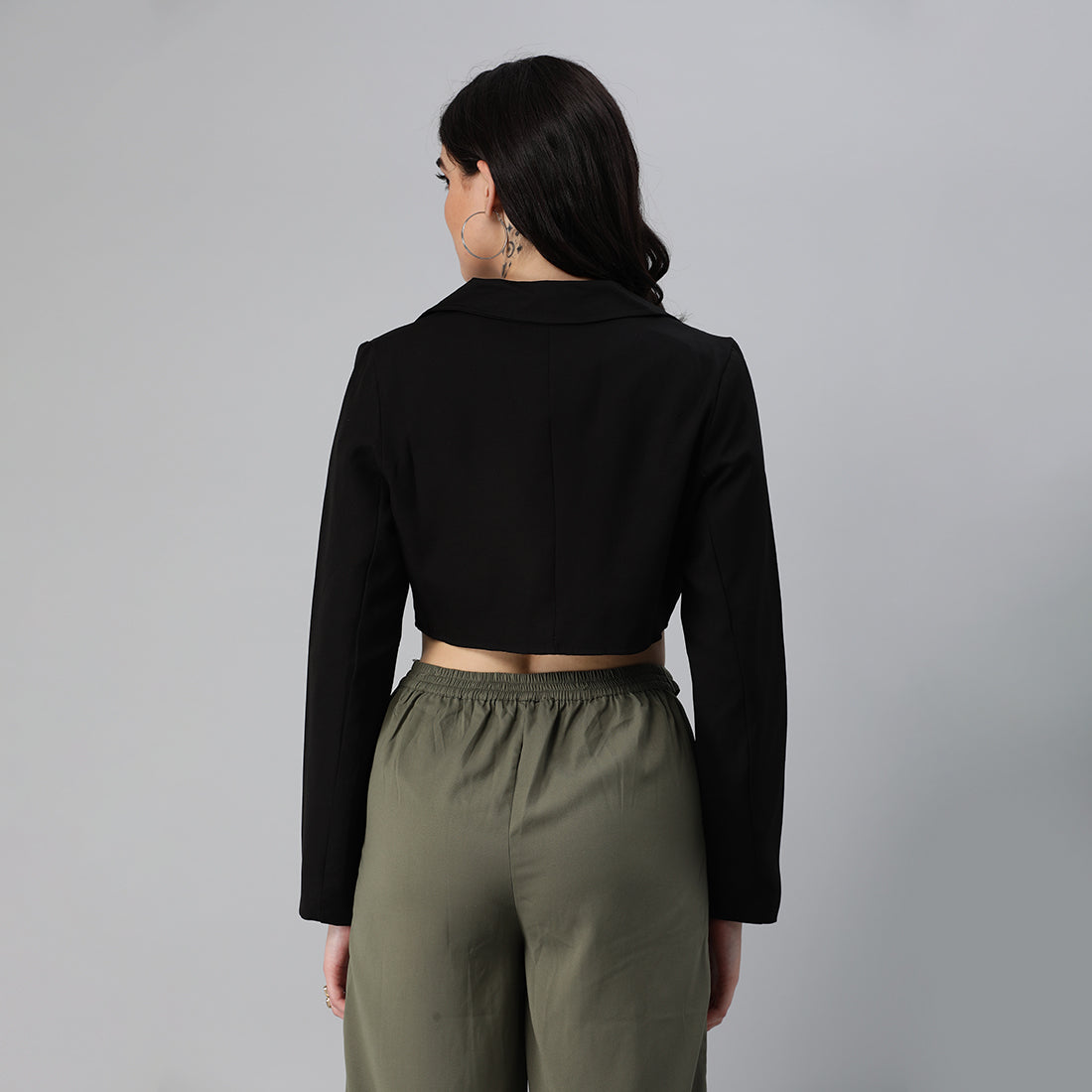 cropped tailored blazer#color_black