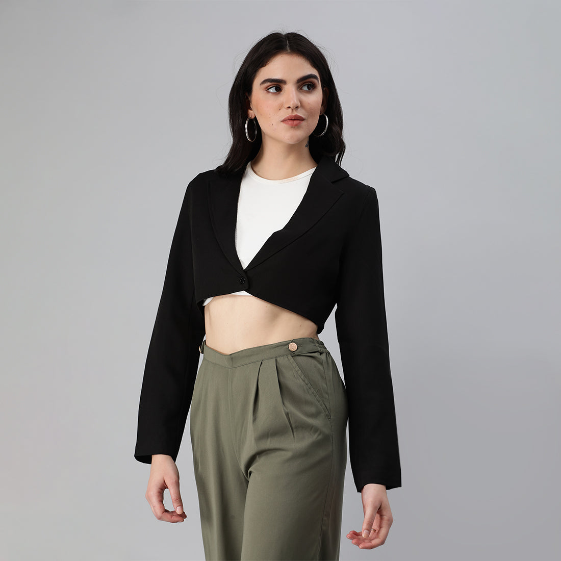 cropped tailored blazer#color_black