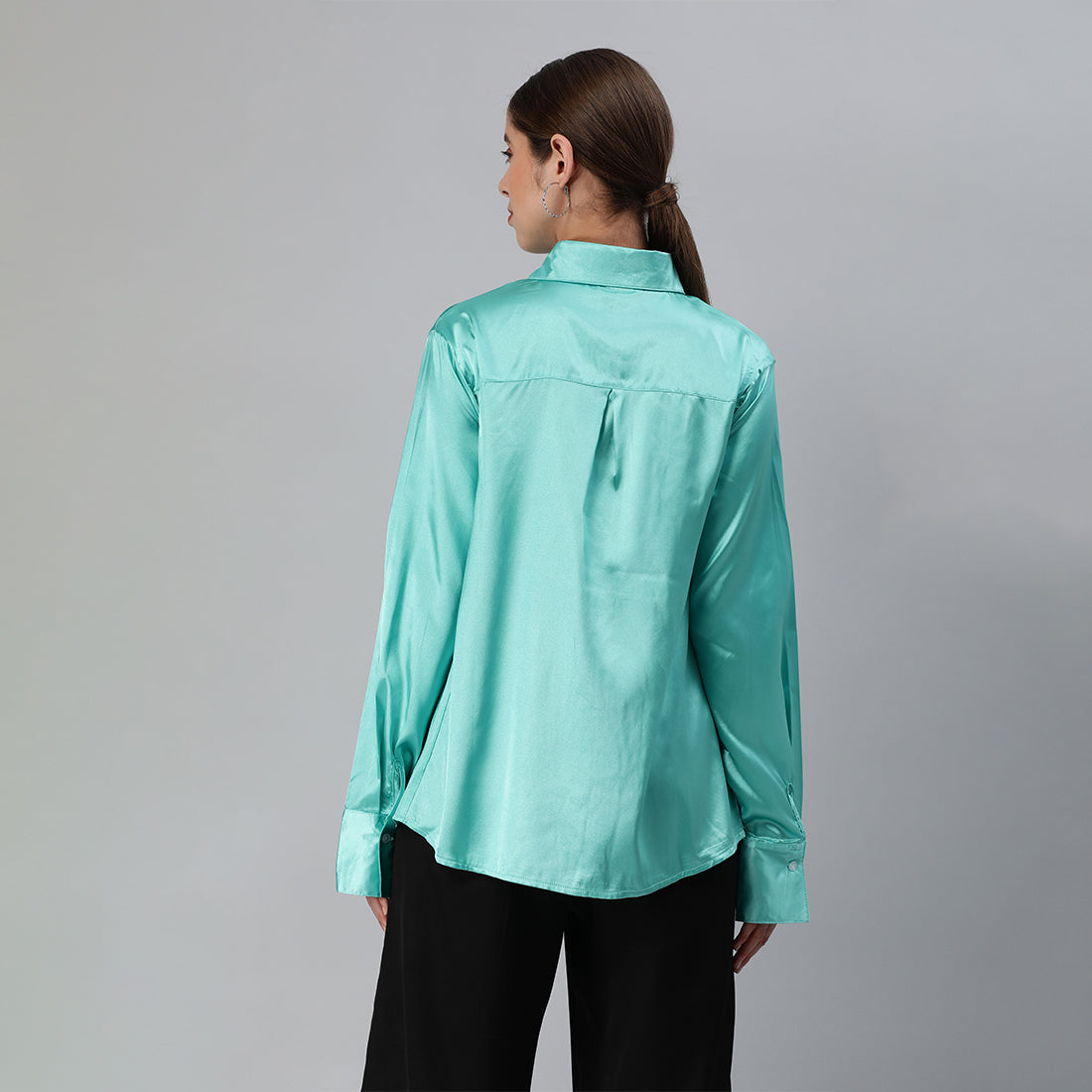 long sleeve satin shirt#color_aqua-blue