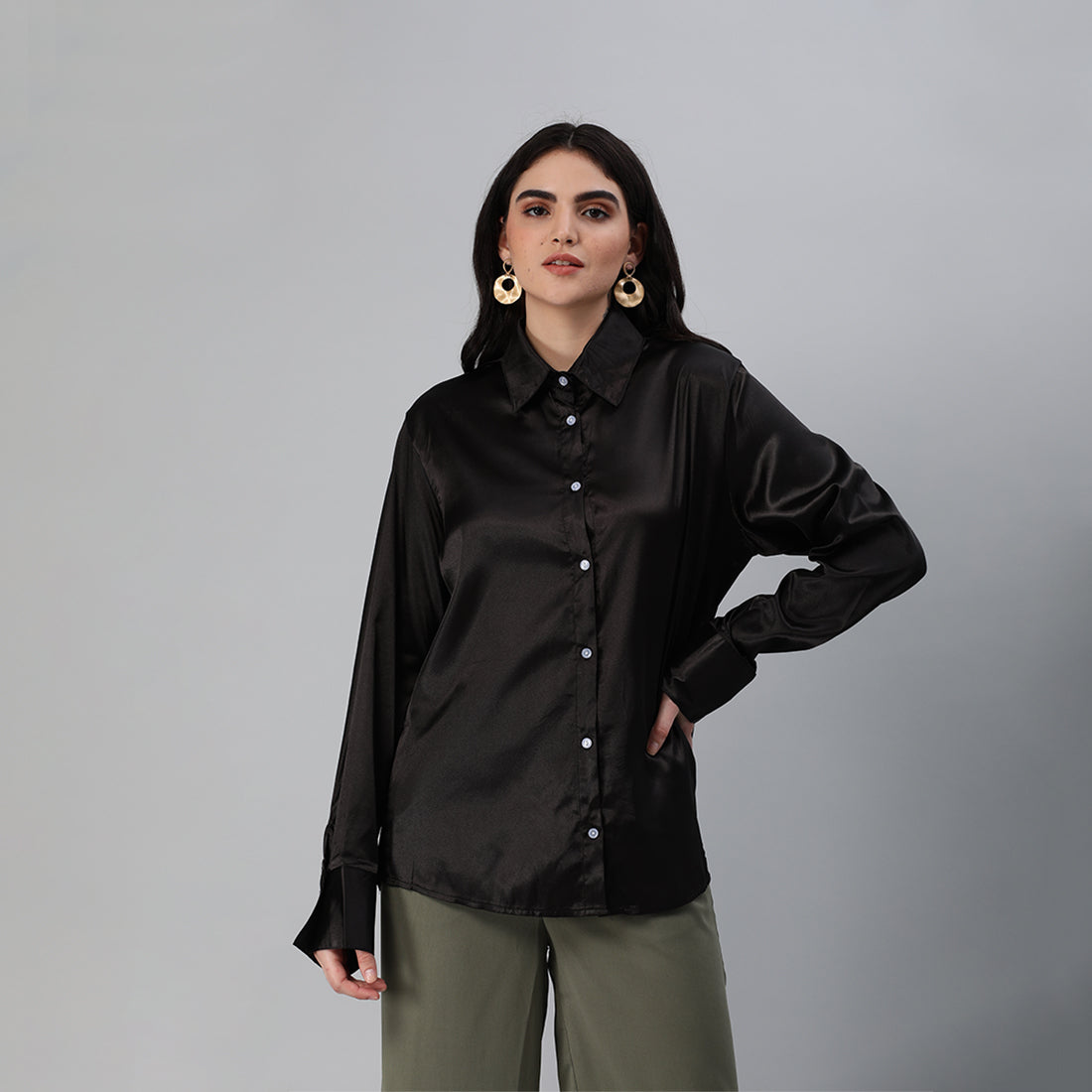 long sleeve satin shirt#color_black