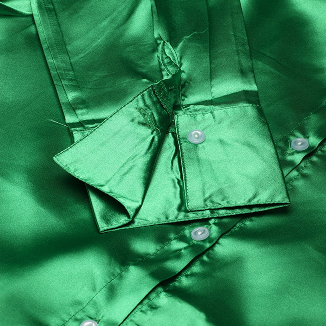 long sleeve satin shirt#color_green
