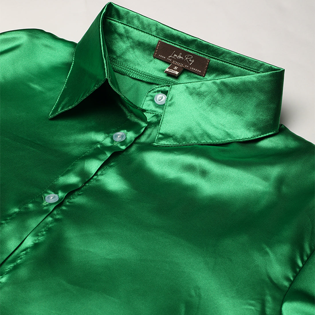 long sleeve satin shirt#color_green