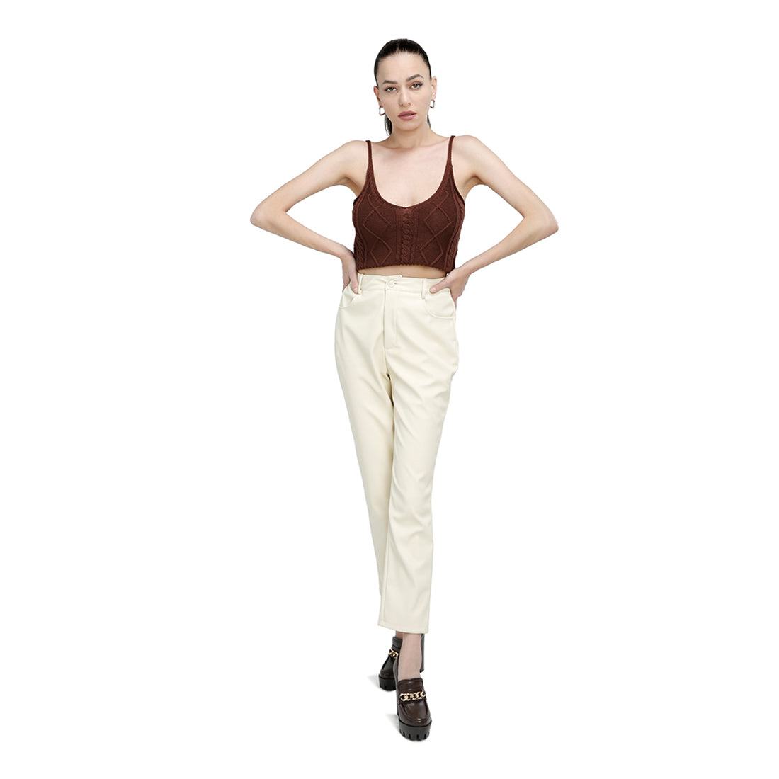cream straight pants#color_cream