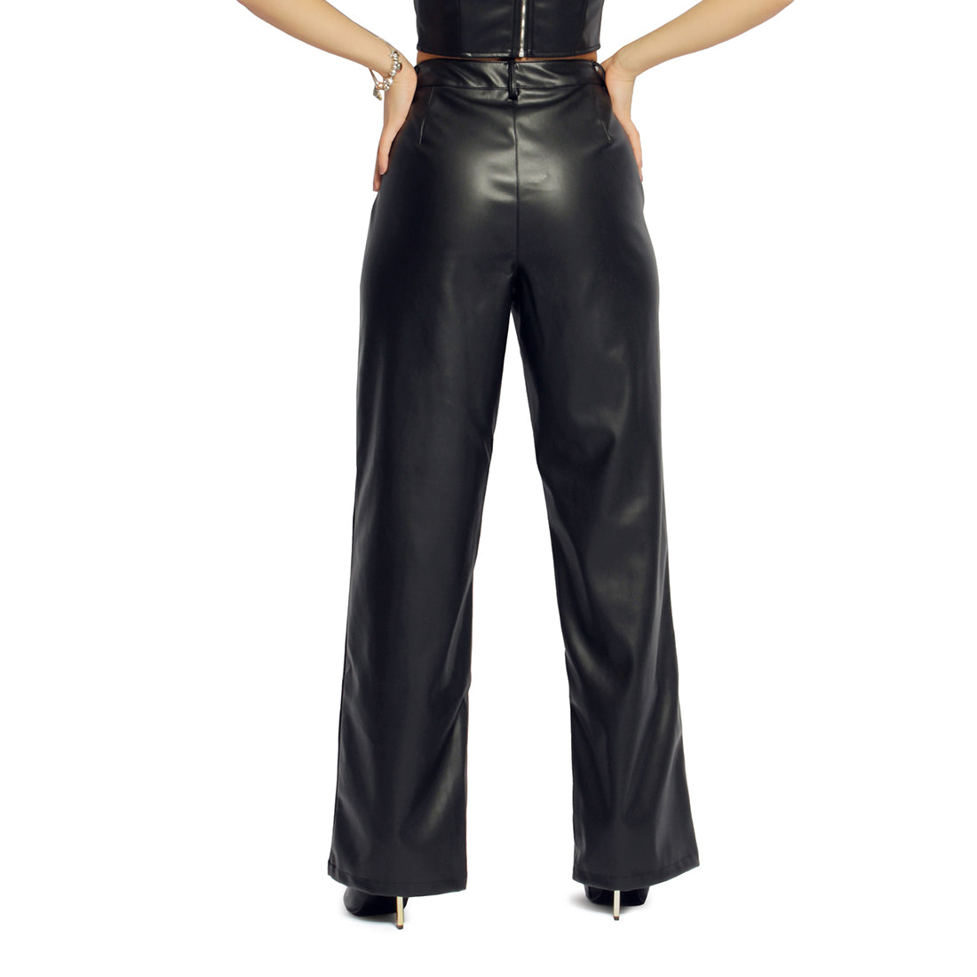 low waist flare pants#color_black
