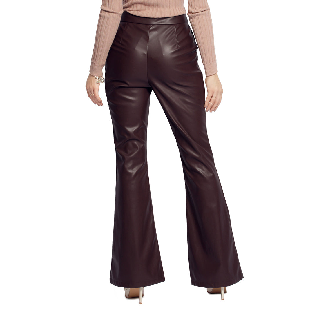 Brown Ladies Flared Trousers