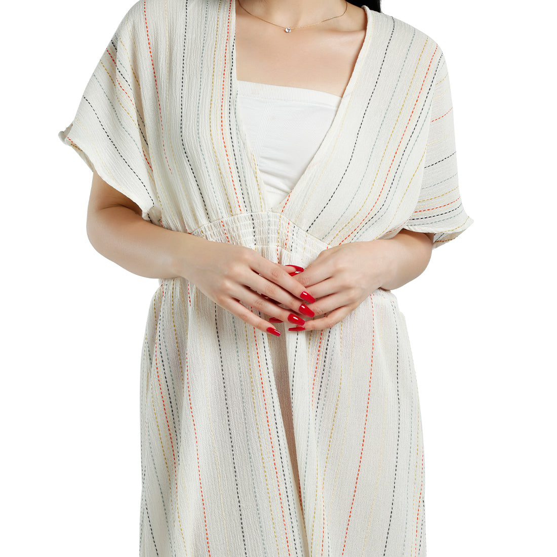 V-Neck Tassel Summer Cotton Dress