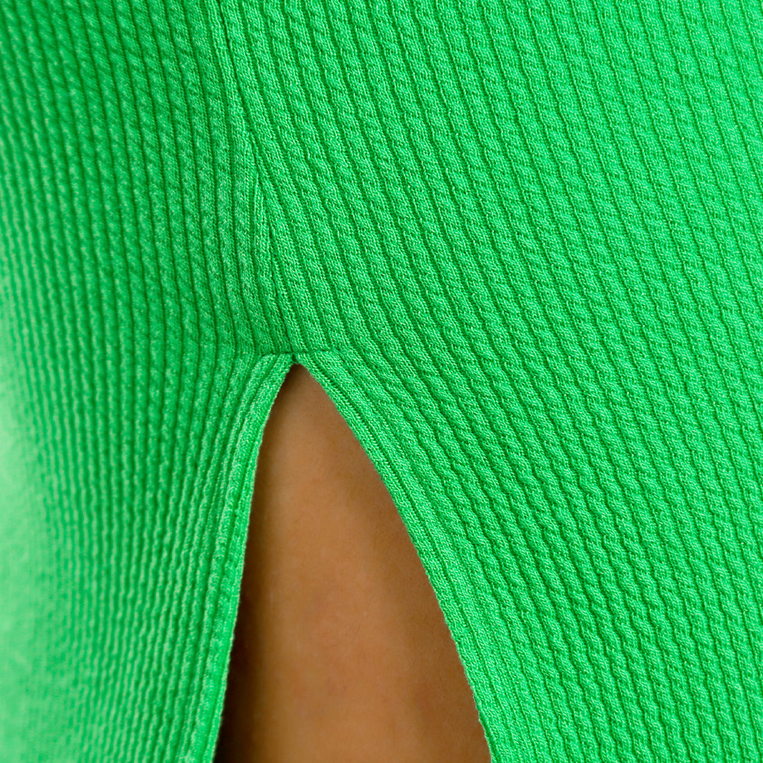 ribbed knit slit tank dress#color_green
