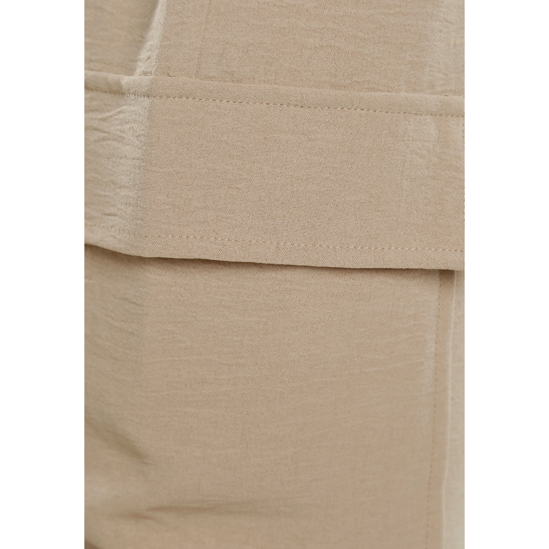 drawstring waistband cargo pants#color_beige