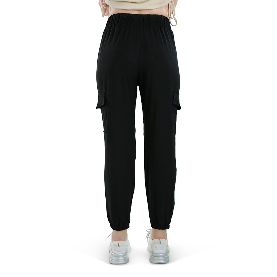 High-Rise Cargo Drawstring Pants