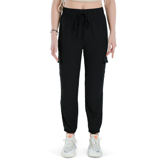 High-Rise Cargo Drawstring Pants