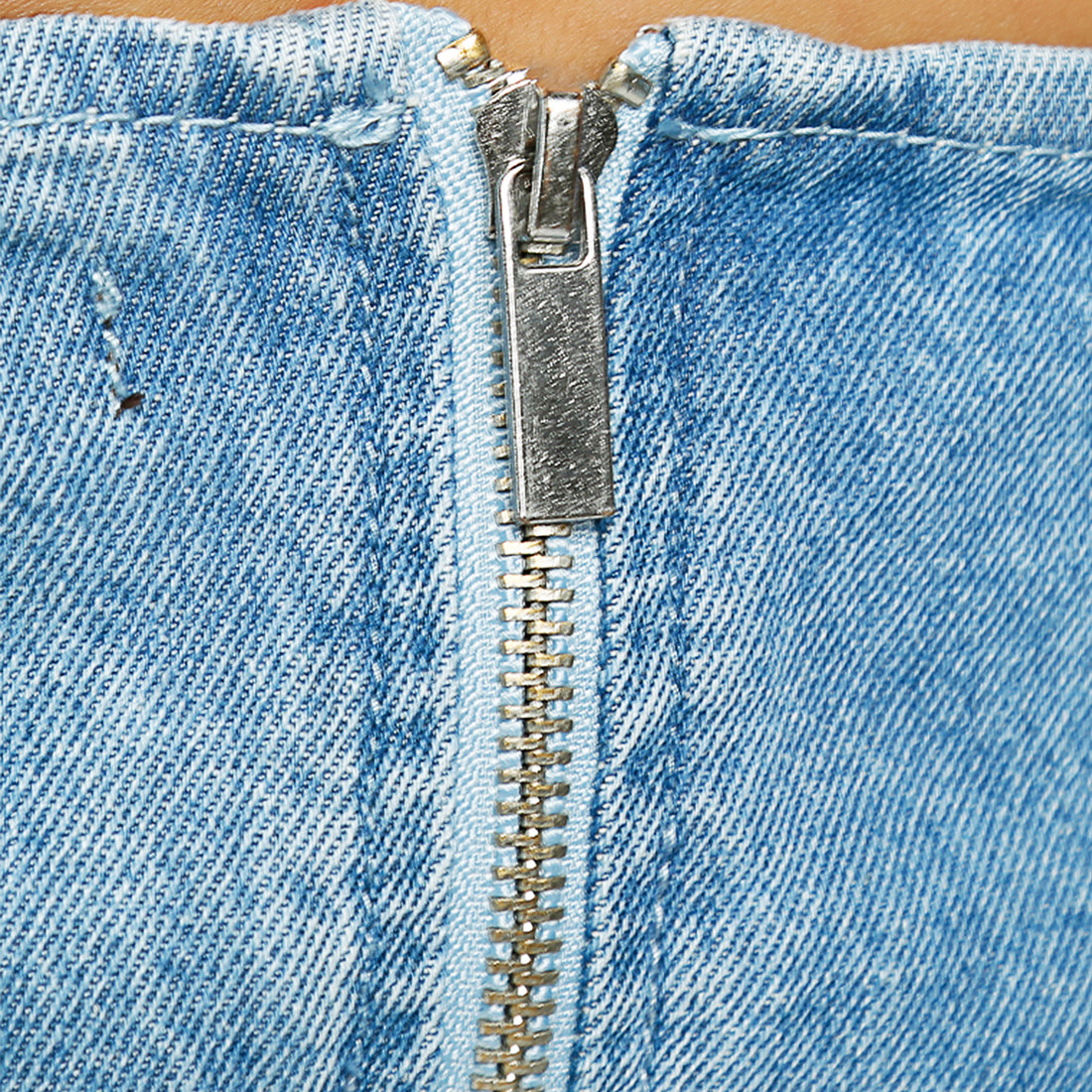 Strapless Back Zipper Denim Jumpsuit