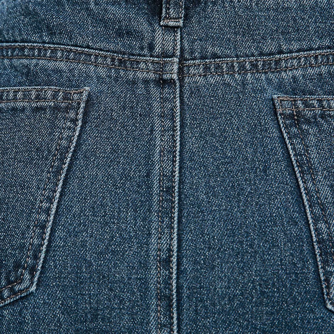 solid front slit denim skirt#color_navy