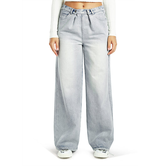 Straight Fit Snap Button Jeans#color_blue