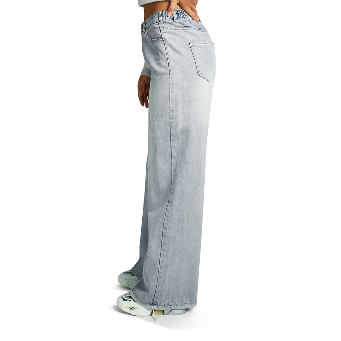 Straight Fit Snap Button Jeans#color_blue