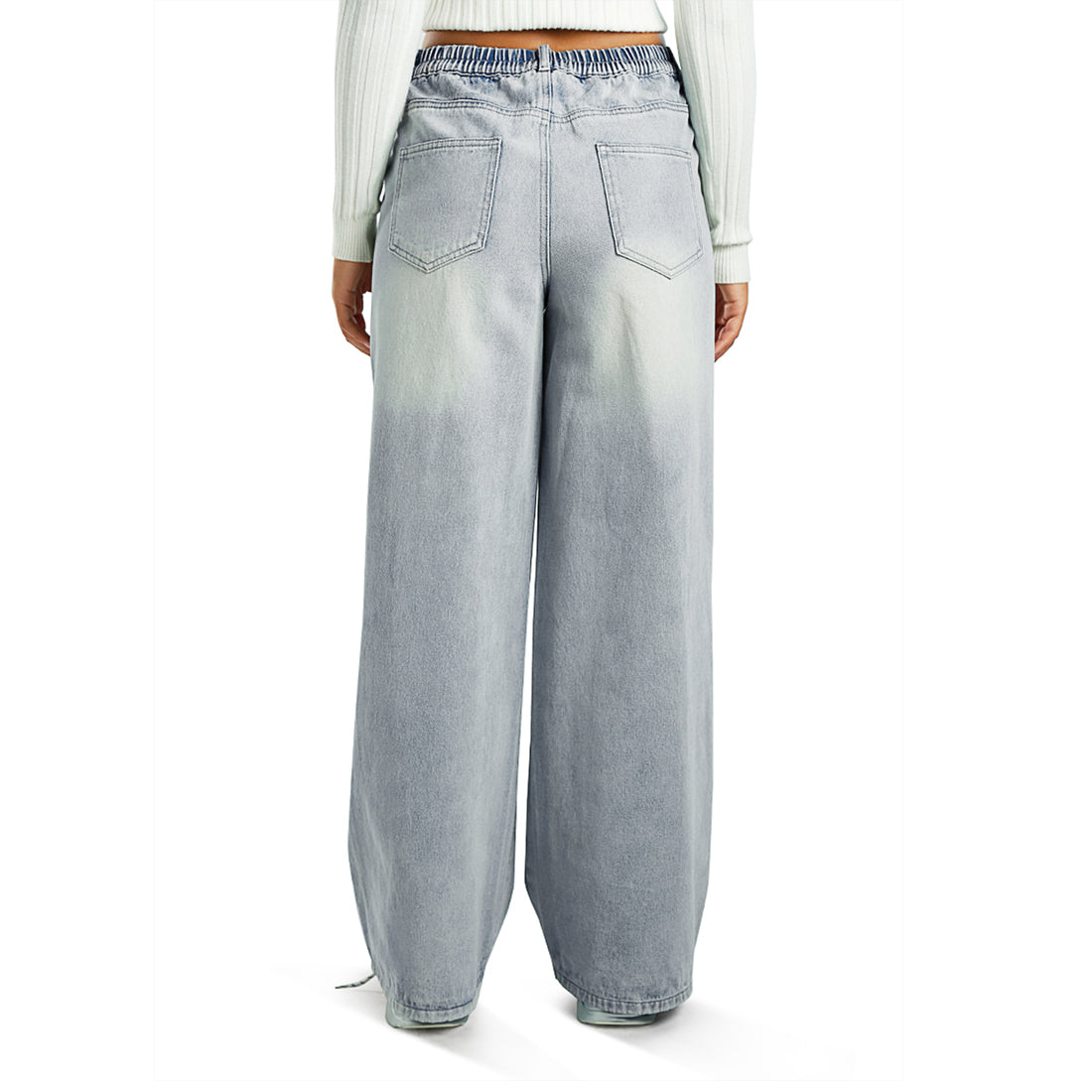 Straight Fit Snap Button Jeans#color_blue