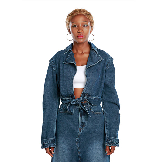 knotted denim jacket#color_navy