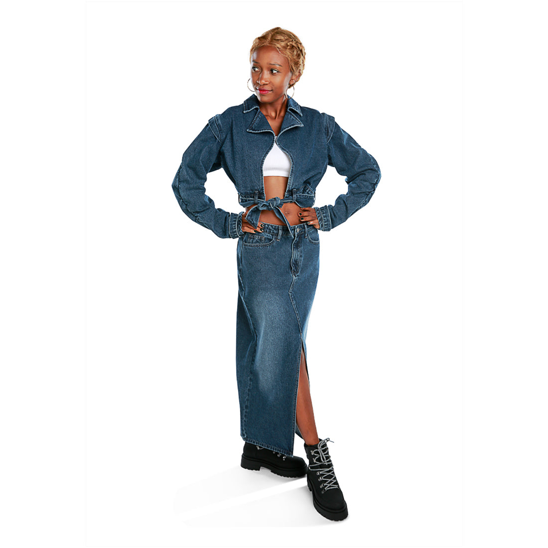 knotted denim jacket#color_navy