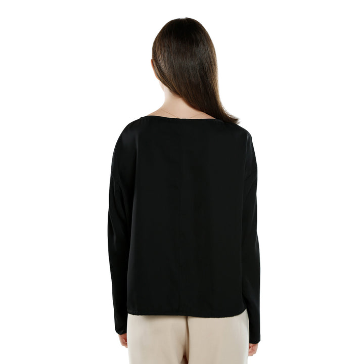 drawstring relaxed top#color_black