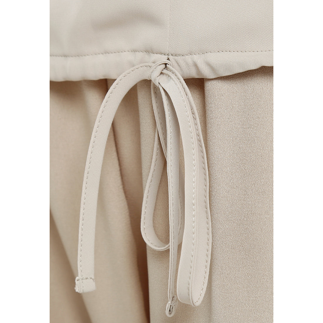 drawstring relaxed top#color_beige