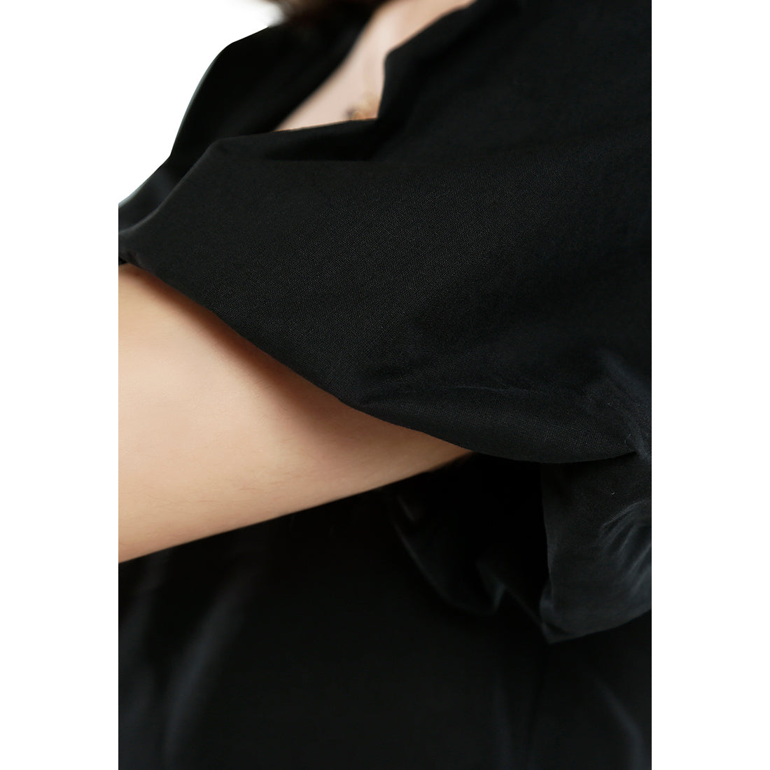 sweetheart neck a-line dress#color_black