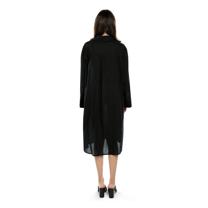 relaxed fit shirt dress#color_black