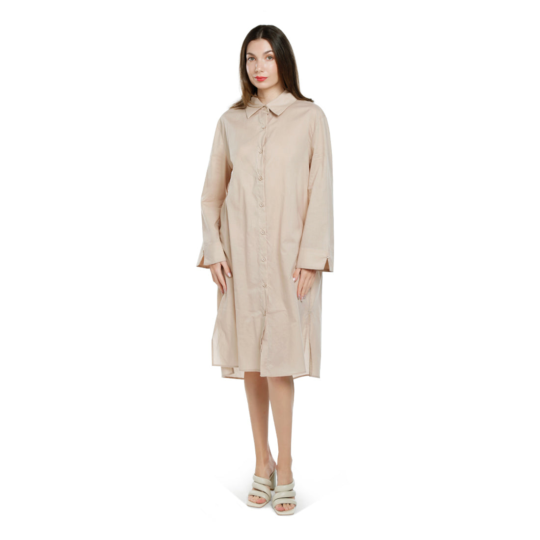 relaxed fit shirt dress#color_khaki