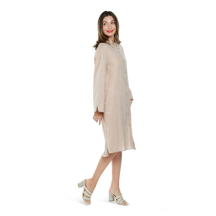 relaxed fit shirt dress#color_khaki