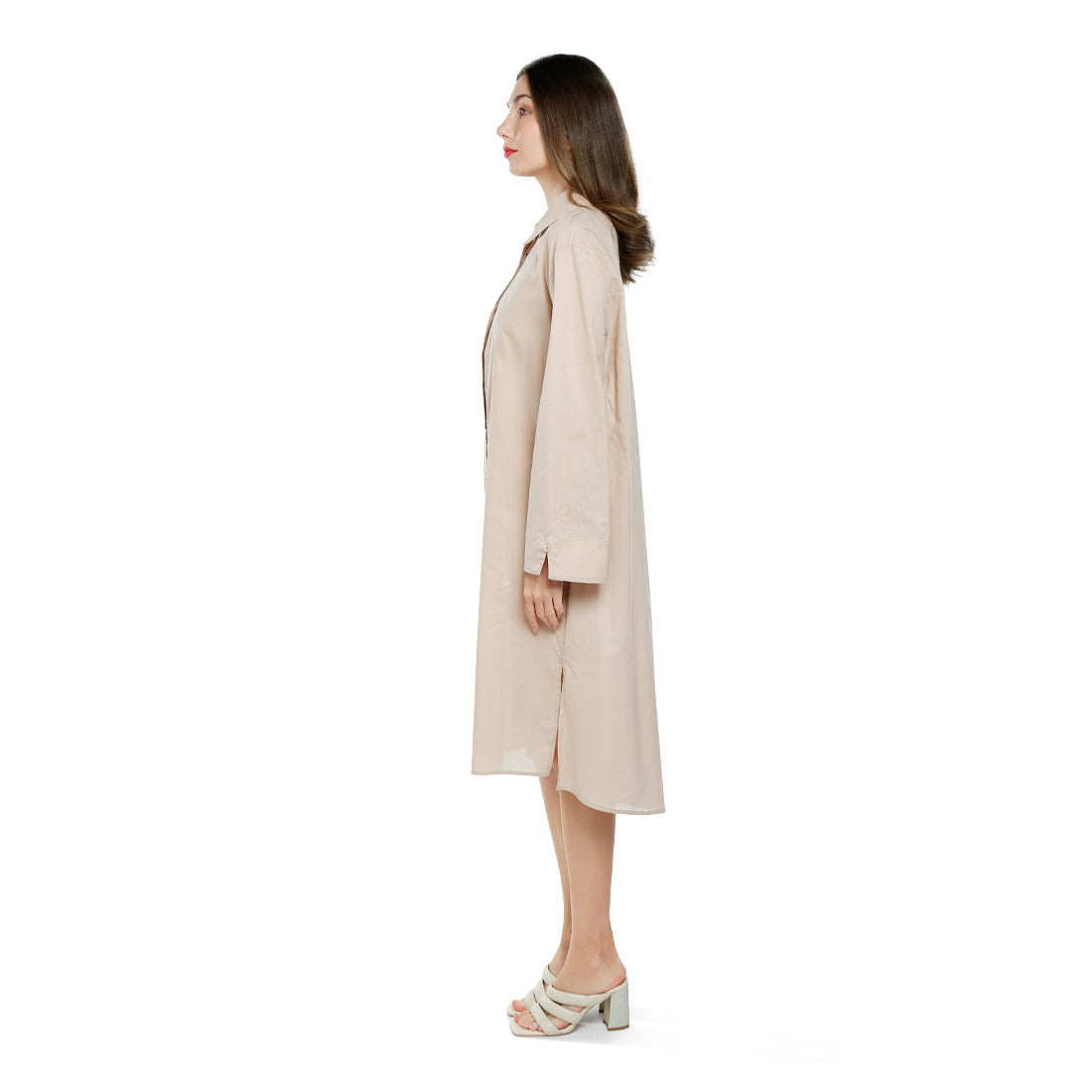relaxed fit shirt dress#color_khaki