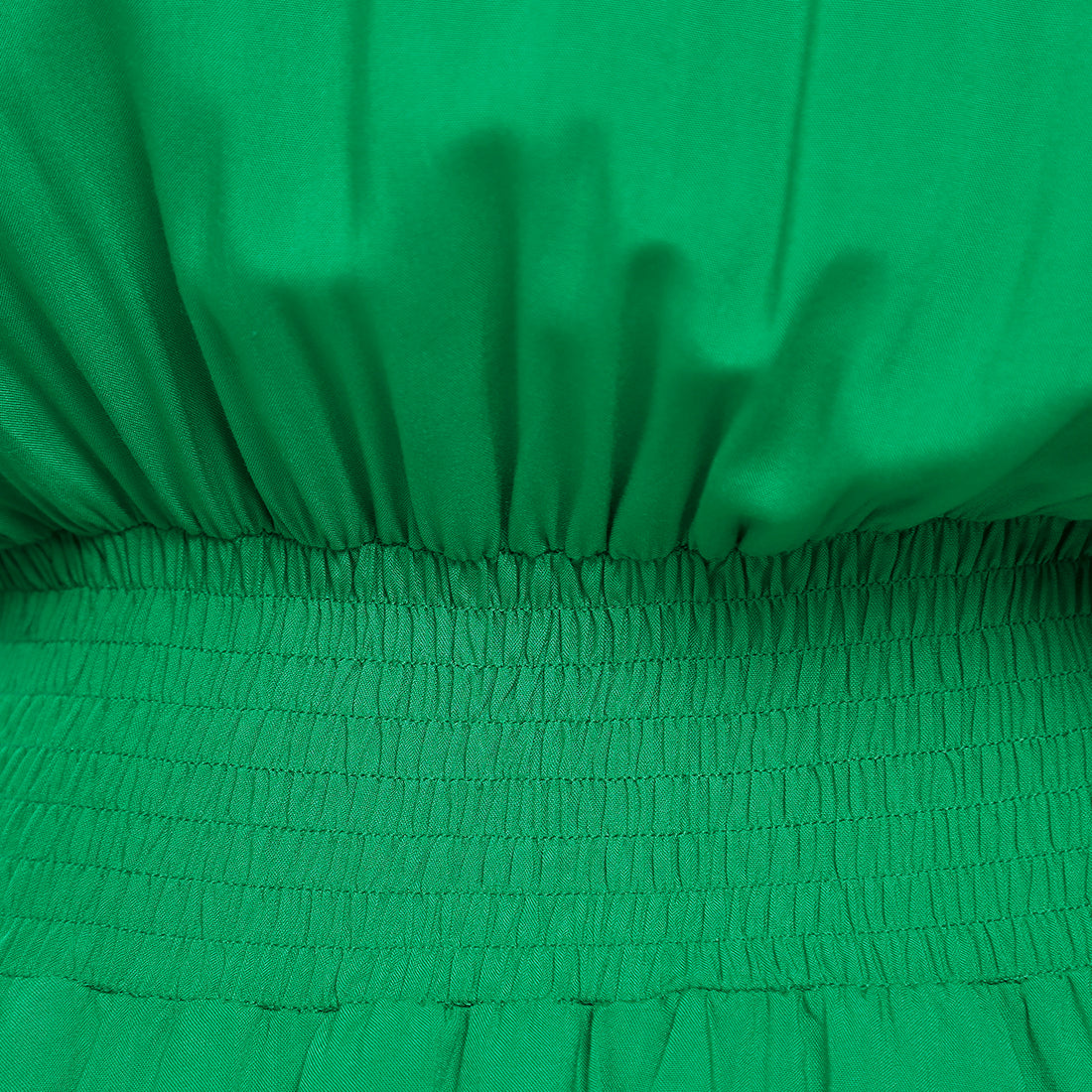 v-neck long lantern sleeves short dress#color_green