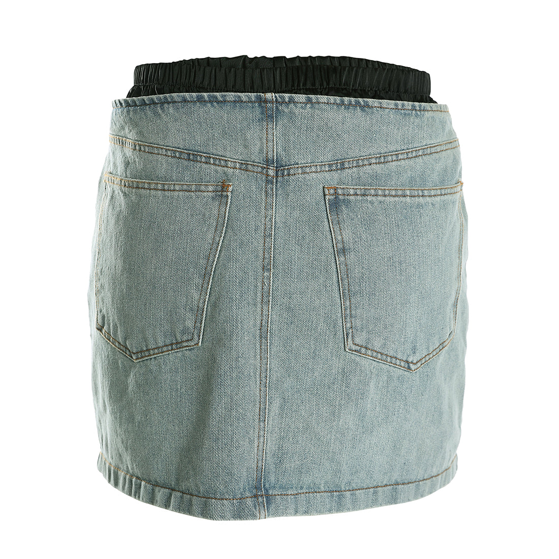 elasticated waistband layered mini skirt#color_vintage