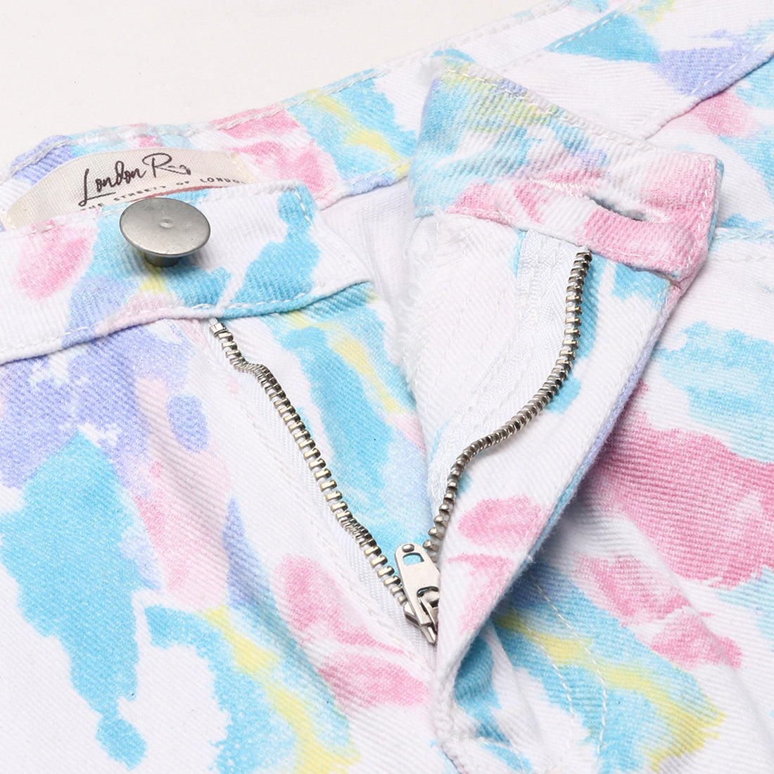 Blue Dip Dye Raw Hem Shorts