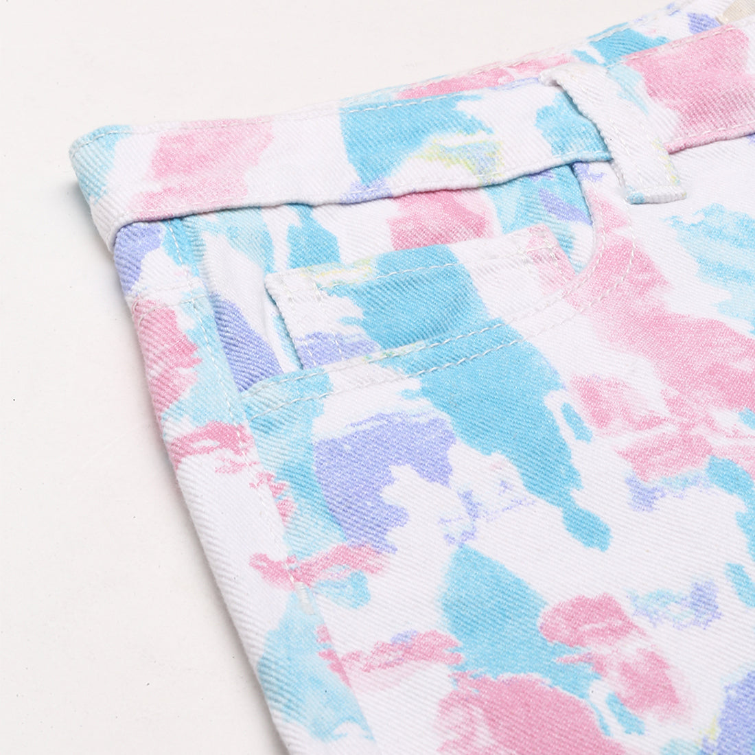 Blue Dip Dye Raw Hem Shorts