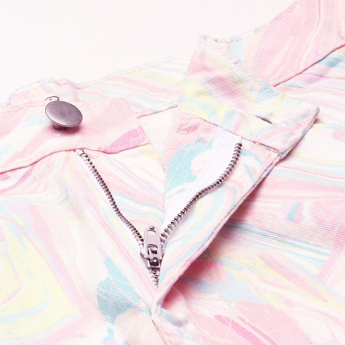 Multicolor Dip Dye Raw Hem Shorts