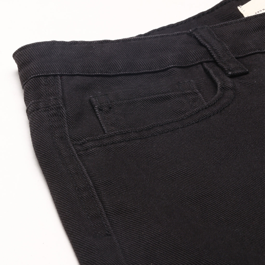 Black Jeans High Waist Raw Hem Shorts