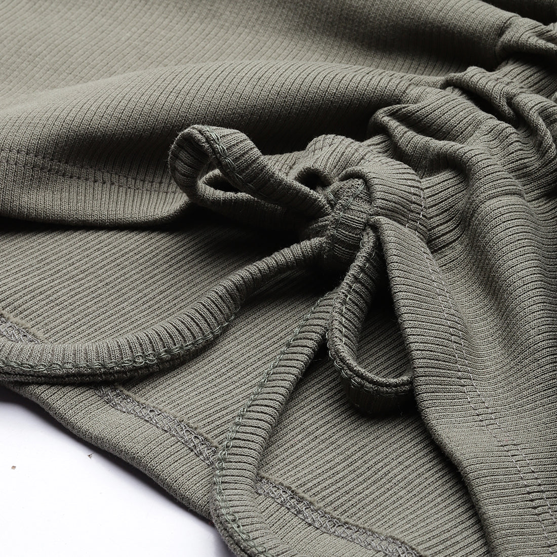 drawstring detail crop top#color_olive