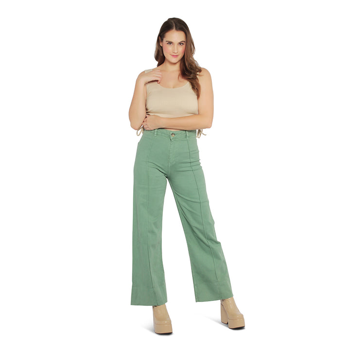 flared pants for women#color_green