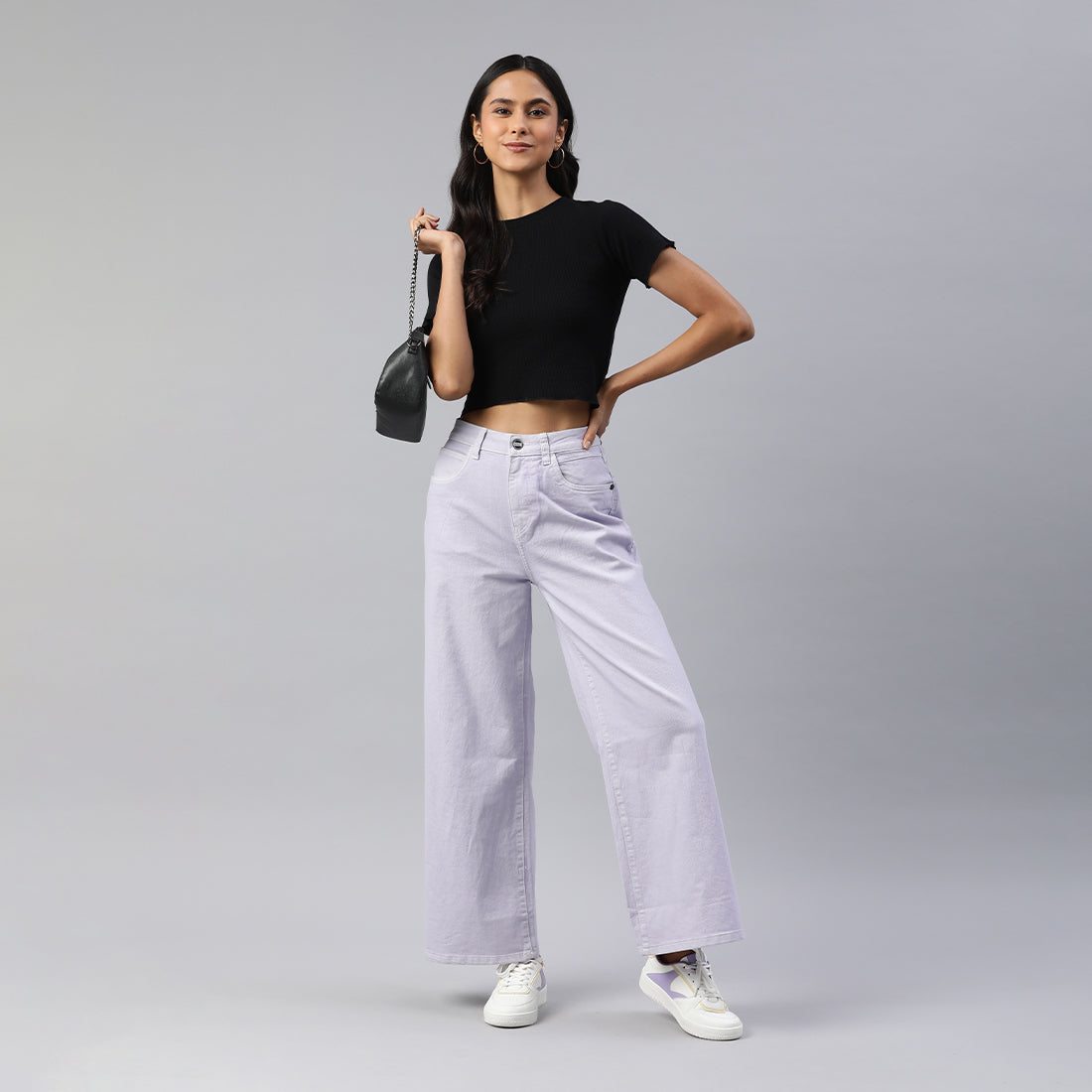 crew neck rib knit top#color_black