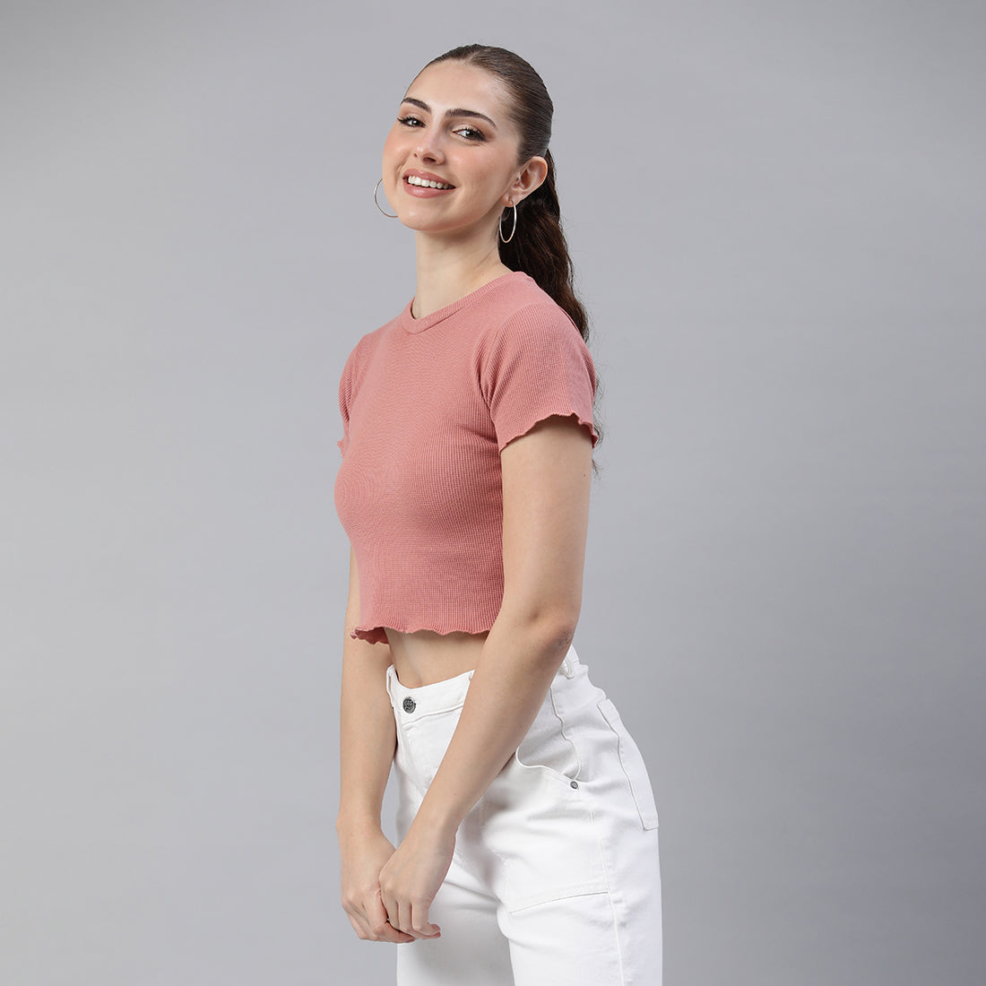 crew neck rib knit top#color_peach